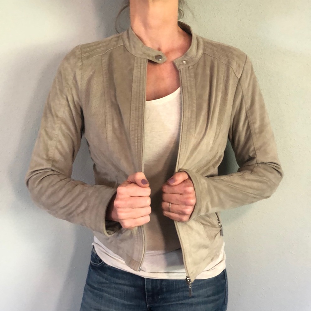 Suede feel bomber jacket